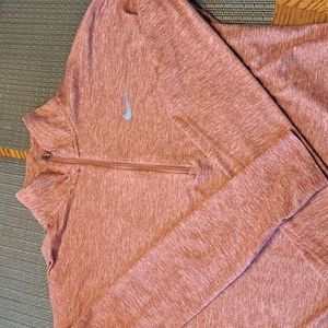 Nike Women's Dri-Fit Element Half Zip Running Top Heather Pink Sz L